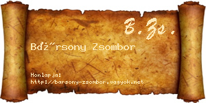 Bársony Zsombor névjegykártya
